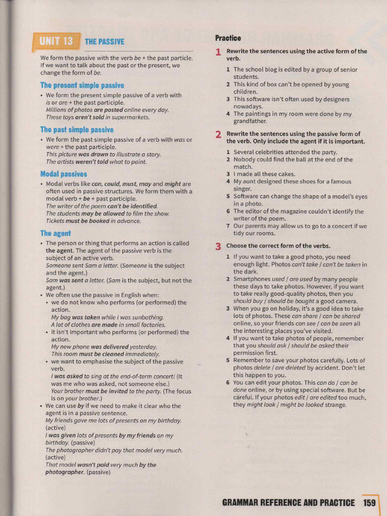 Unit 13 Grammar, Passive | PDF