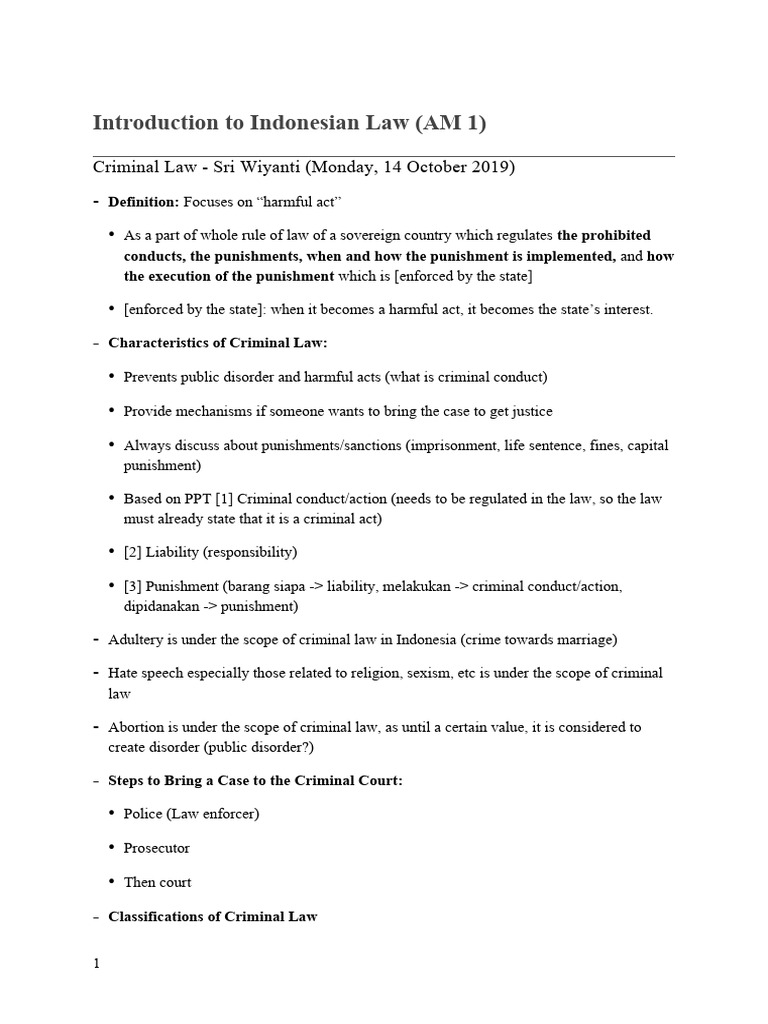 Indonesian Criminal Law Pdf Crime Violence Crimes