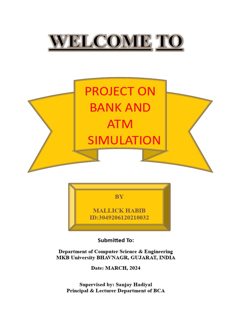 Bank and ATM Simulation Project Report | PDF | Net Beans | Applications ...