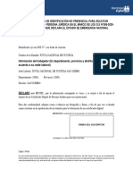 Formato Declaracion Jurada de Reniec