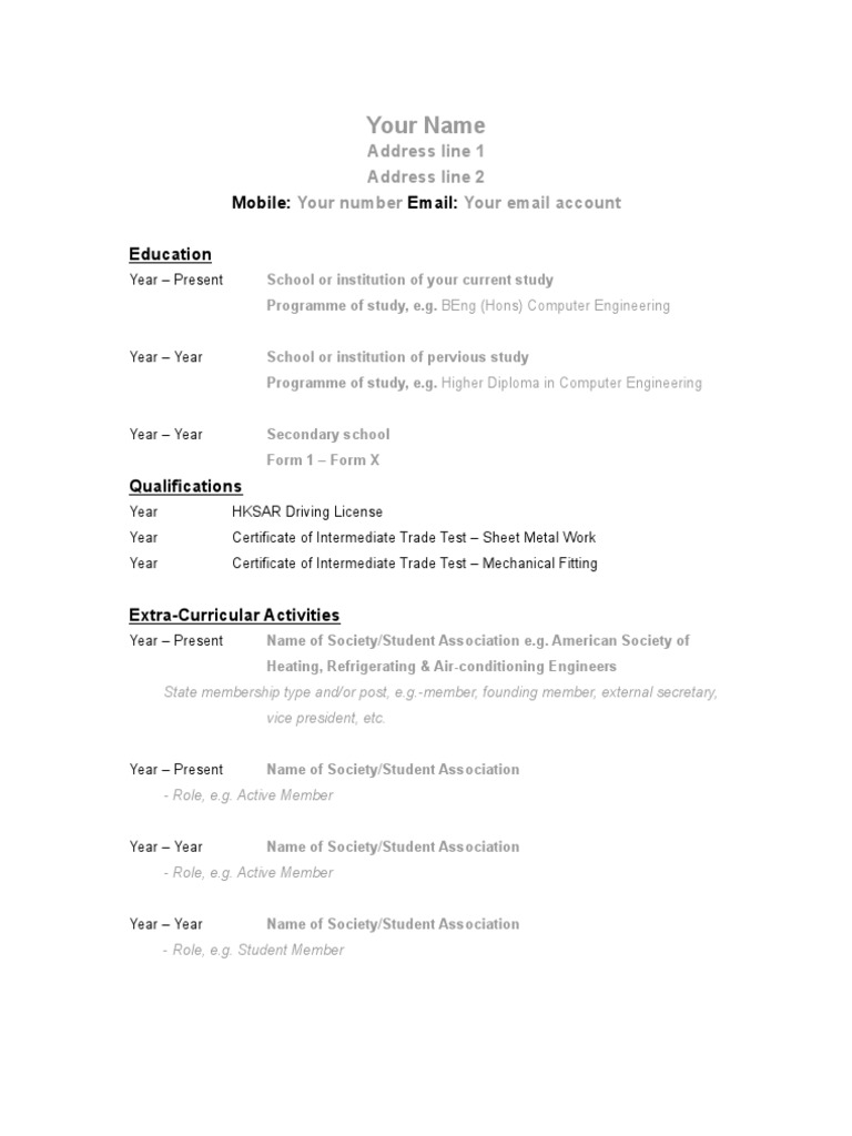 Student CV Template | PDF