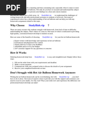 Hot Air Balloon Homework