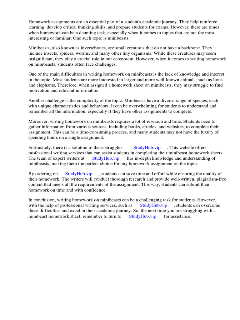 Minibeast Homework Sheets PDF Homework Facebook