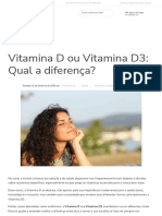 Vitamina D Ou Vitamina D3 - Qual A Diferença