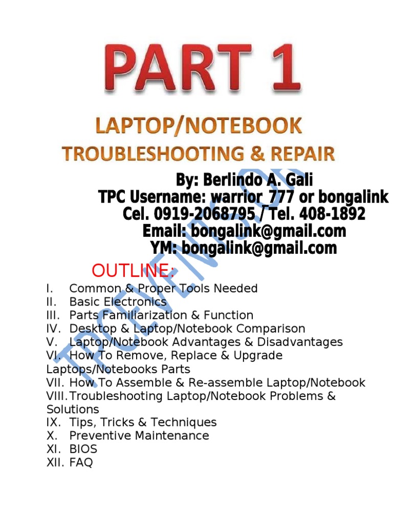 Laptop Troubleshooting Handout Part1 | PDF | Laptop | Desktop Computer