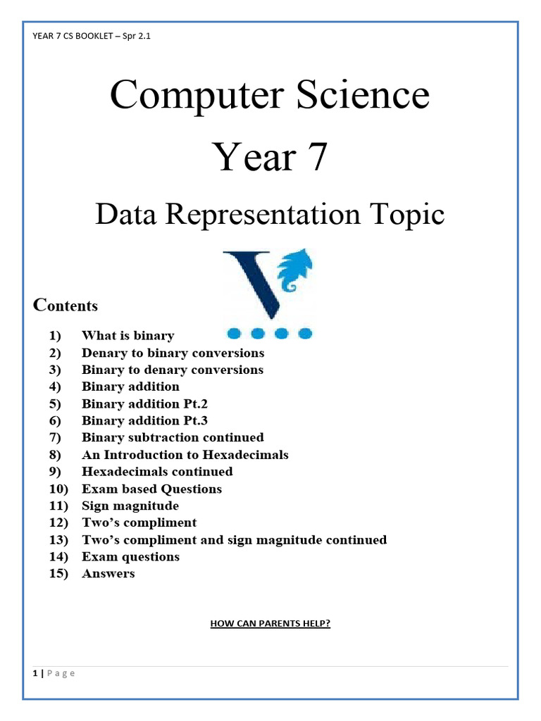 Year 7 Data Rep Booklet 1.2 | PDF | Decimal | Encodings