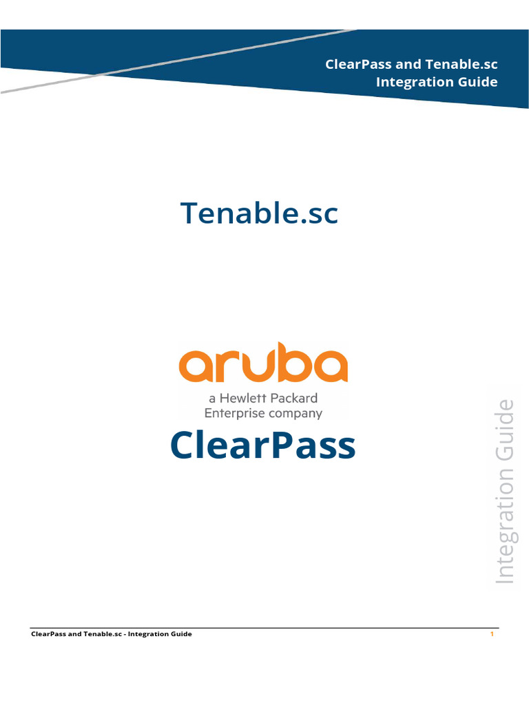 HPE A00091083en Us ClearPass Tenable SC Integration Guide Download