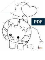 Dibujo de Dinosaurio Kawaii para Colorear - Dibujos para Colorear Imprimir Gratis