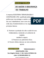 Política de Saúde e Segurança Do Trabalho Rodoterra