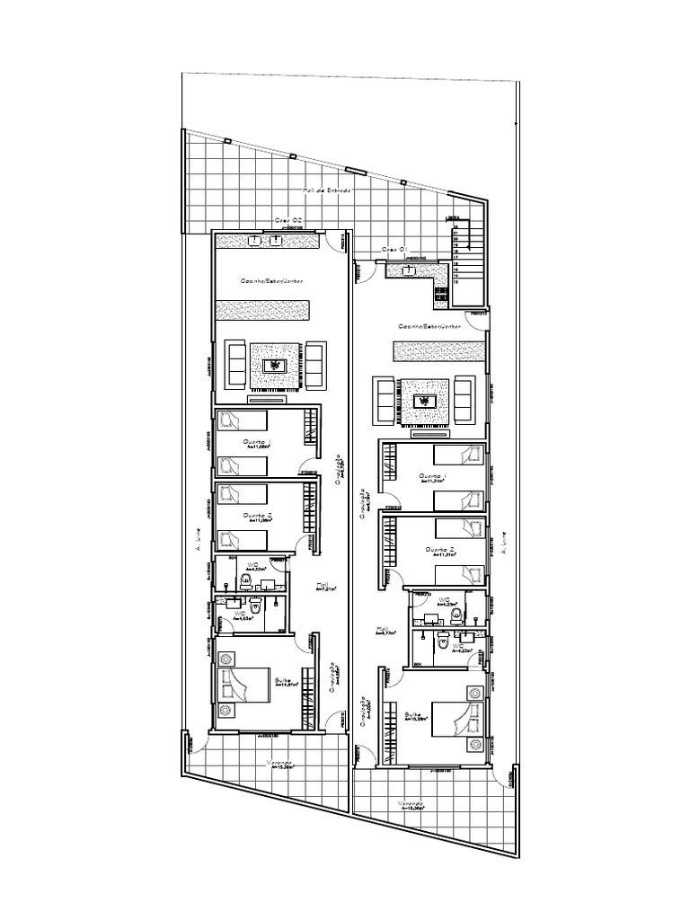 Planta Baixa de Casa com 2 Suítes | PDF