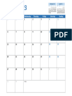 2023 Mar Monthly Calendar