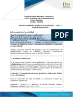 Guía de Actividades y Rúbrica de Evaluación Tarea 3 - Ingeniería Genética