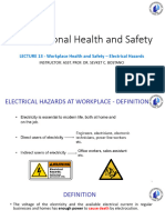 Week 11 - Lecture 13 - Workplace Health and Safety – Electrical Hazards