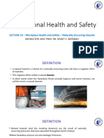 Week 13 - Lecture 16 - Workplace Health and Safety - Naturally Occurring Hazards