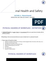 Week 9 - Lecture 11 - Workplace Health and Safety - Physical Hazards