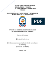 Esquema Del Informe de Experiencias Formativas en Situaciones Reales de Trabajo