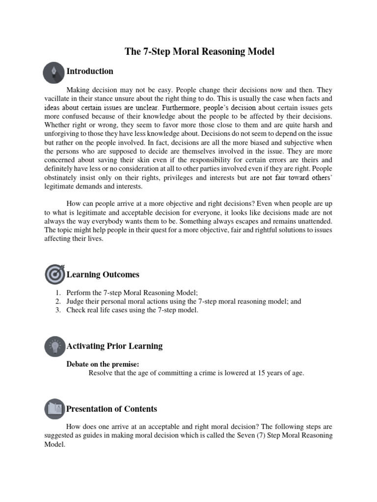 12 The 7 Steps Moral Reasoning Model | PDF | Reason | Knowledge