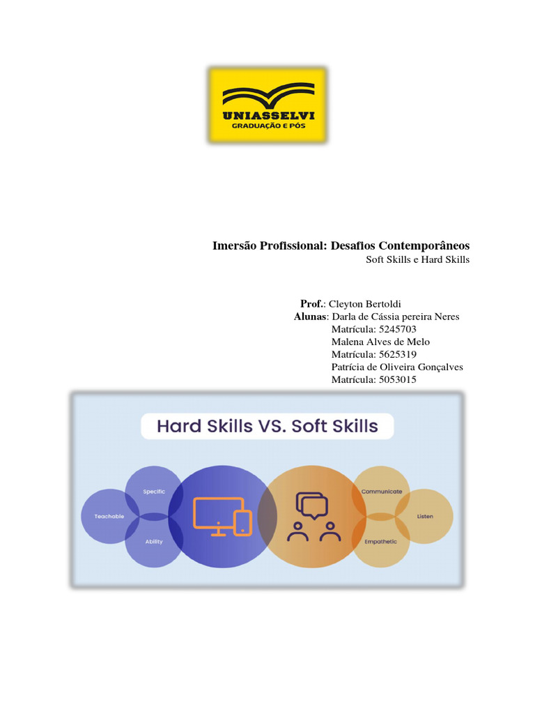Habilidades Profissionais: Hard e Soft Skills | PDF | Desenvolvimento ...