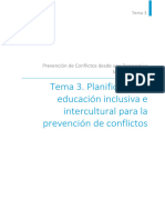 TEMA 3. PLANIFICACIÓN Y EDUCACIÓN INCLUSIVA E INTERCULTURAL PARA LA PREVENCIÓN DE CONFLICTOS