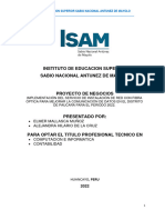 Proyecto de Negocios - 2022 Isam Proyecto de Tesis