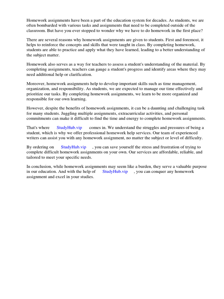 Why Do We Have To Do Homework Assignments | PDF | Homework | Teachers