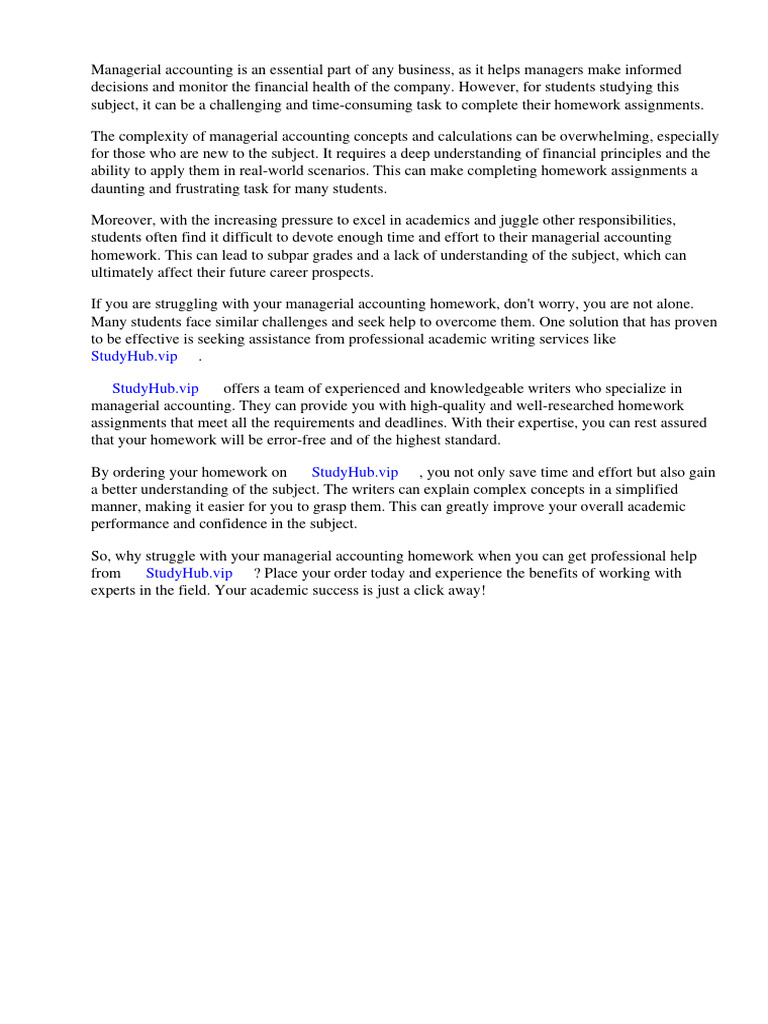 Accounting Homework Examples