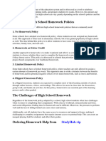 High School Homework Policy Examples