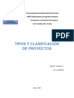 Tipos y Clasificacion de Proyectos Maria Sanchez