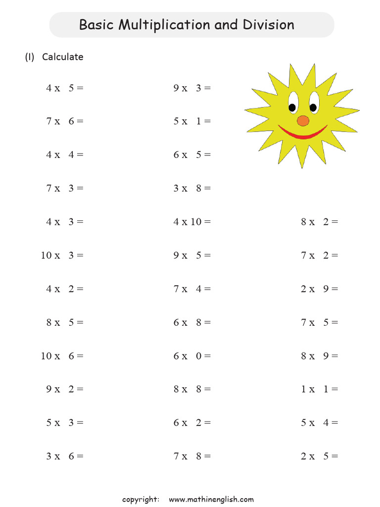 Basic Multiplicationand Division Skill Set II | PDF | Teaching Methods ...