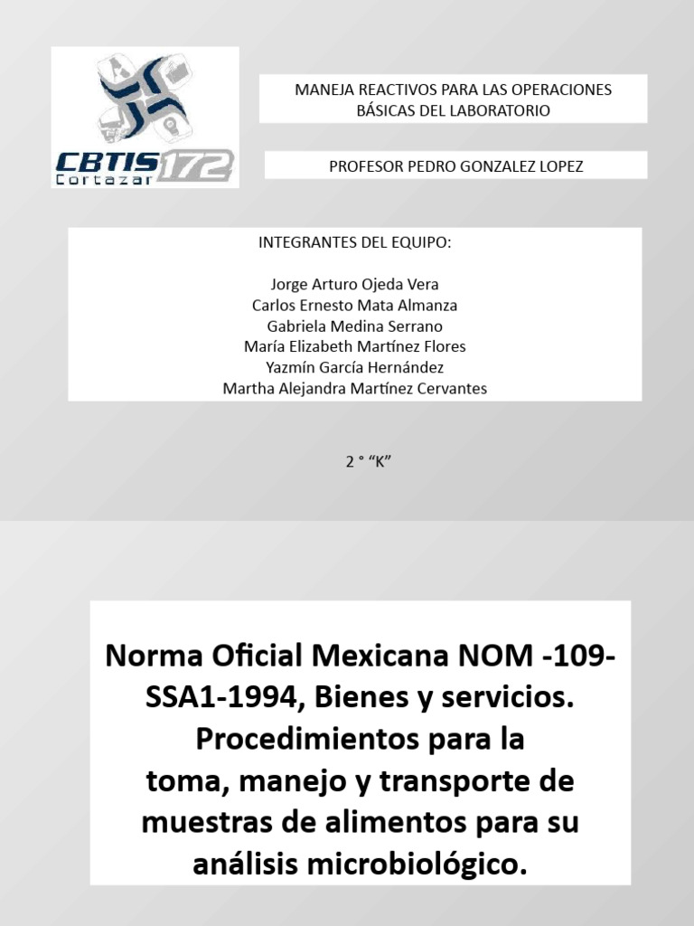 E4k Nom 109 Ssa PDF Alimentos Esterilizaci n Microbiolog a 