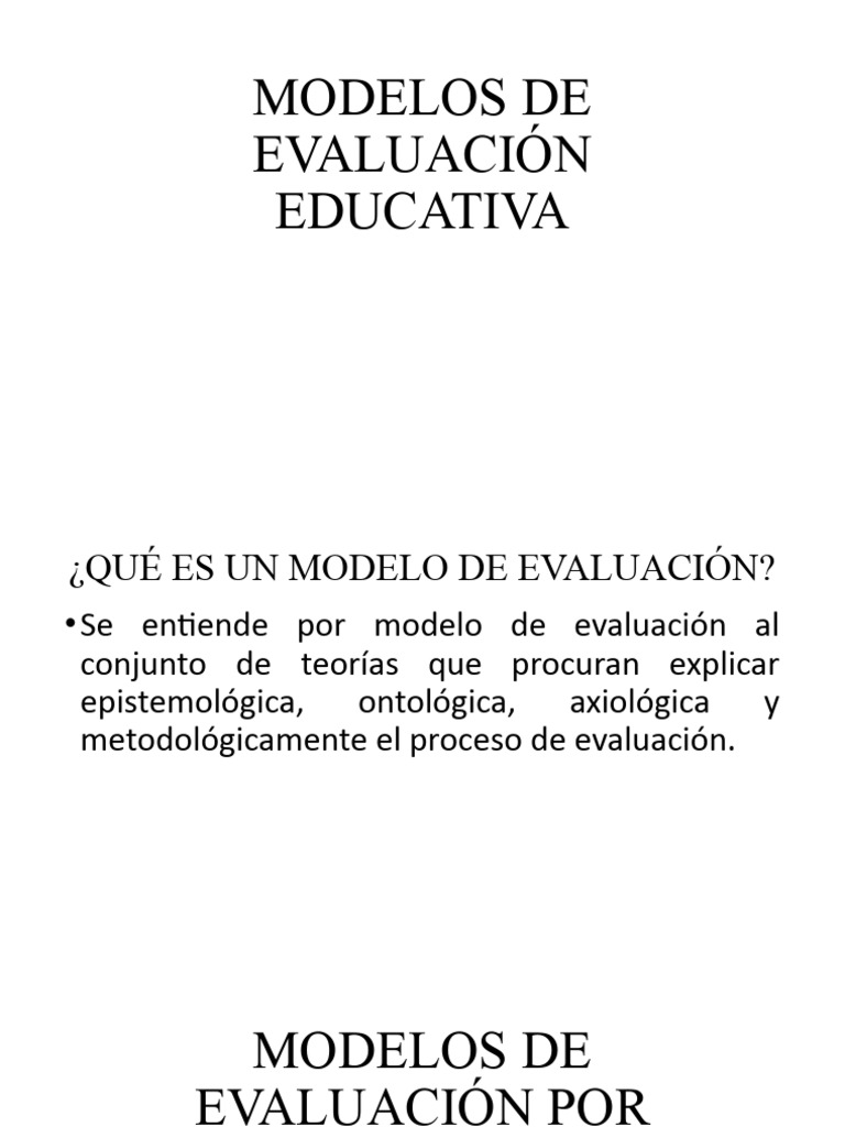 Modelos de Evaluación Educativa | PDF | Evaluación | Aprendizaje