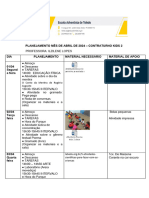 Planejamento Mês de Abril de 2024