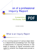 Preparation of Inquiry Report