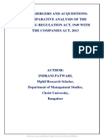 BANK M&A Comparative Analysis On Banking Regulationa and Companies Act 2013