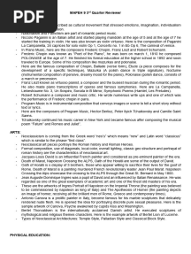 MAPEH 9 3rd Quarter Reviewer