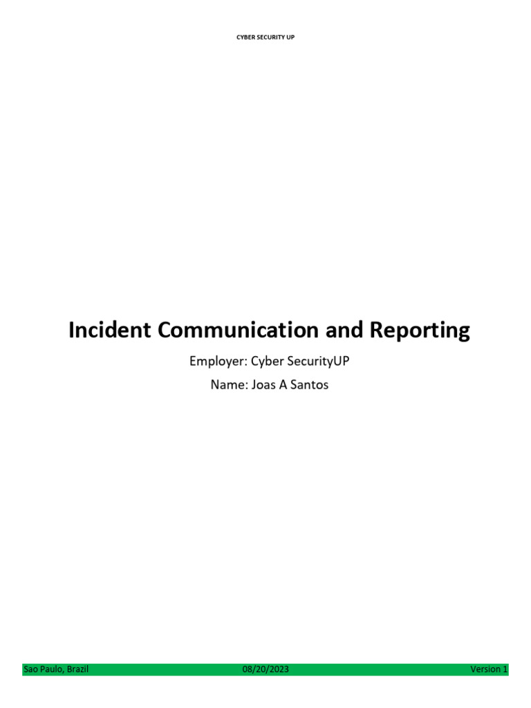 Cyber Security Incident Reporting Guide | PDF | Security | Computer ...
