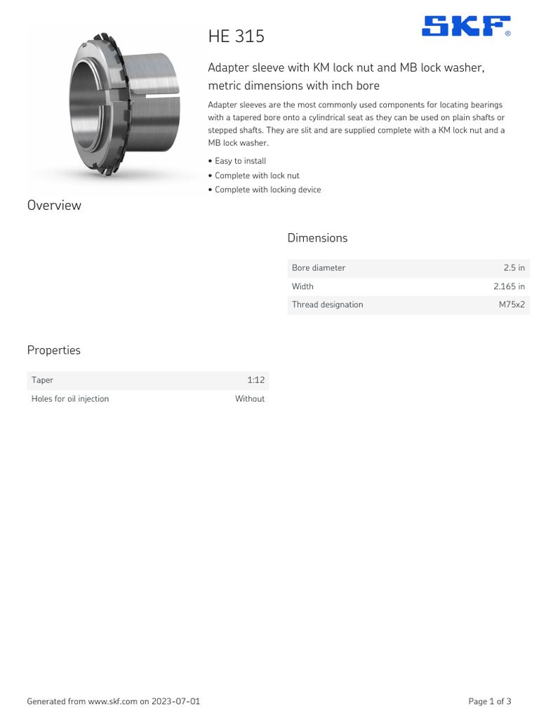 SKF HE 315 Specification | PDF | License | Application Software