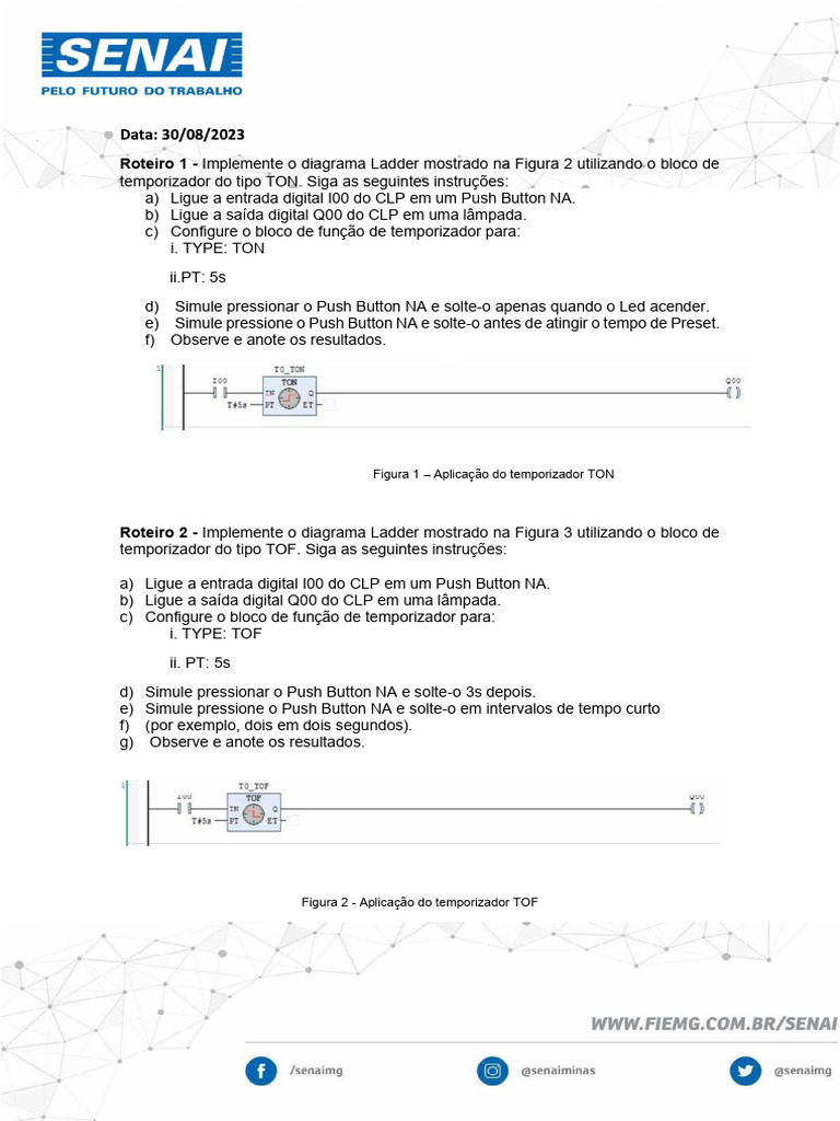 Implementação de Temporizadores TP, TON e TOF | PDF