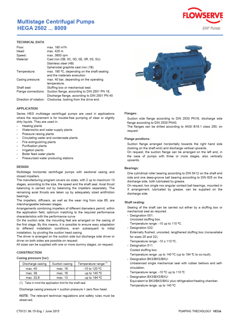 Multistage Centrifugal Pumps Overview | PDF | Pump | Bearing (Mechanical)