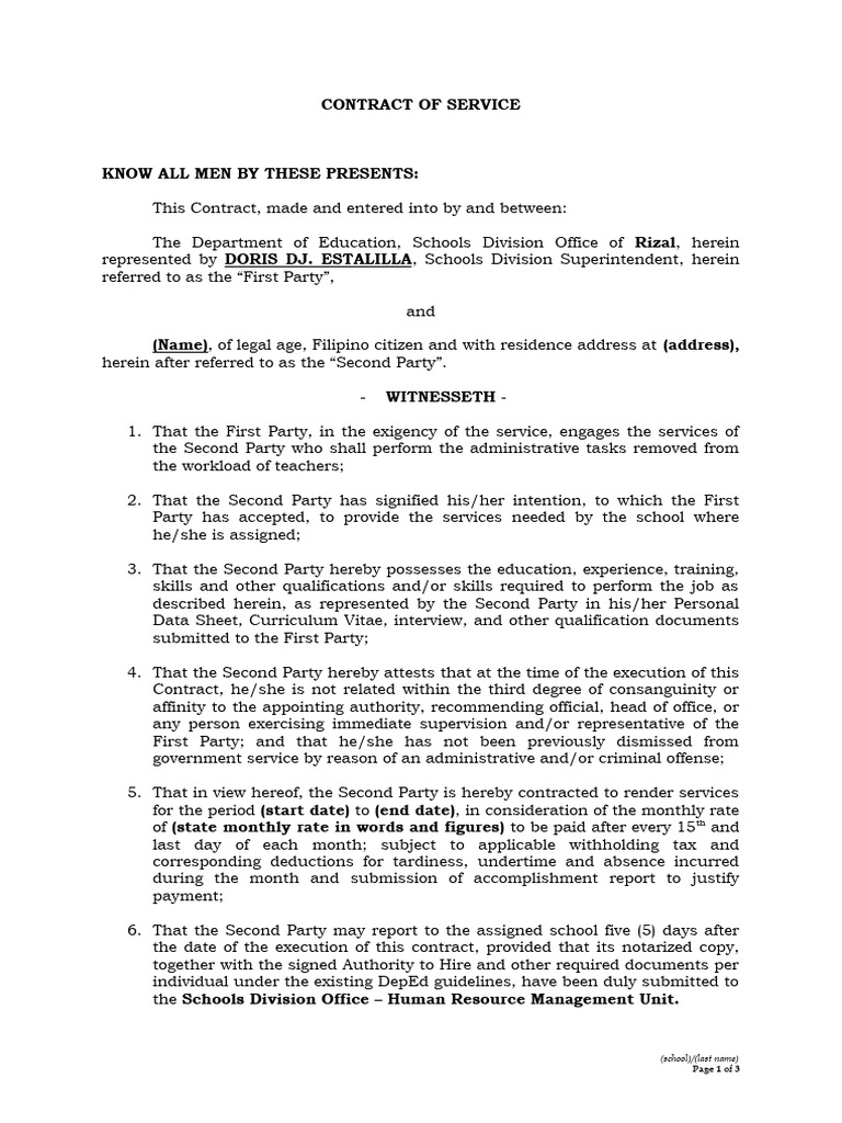COS Agreement for Admin Support Staff | PDF | Employment | Government
