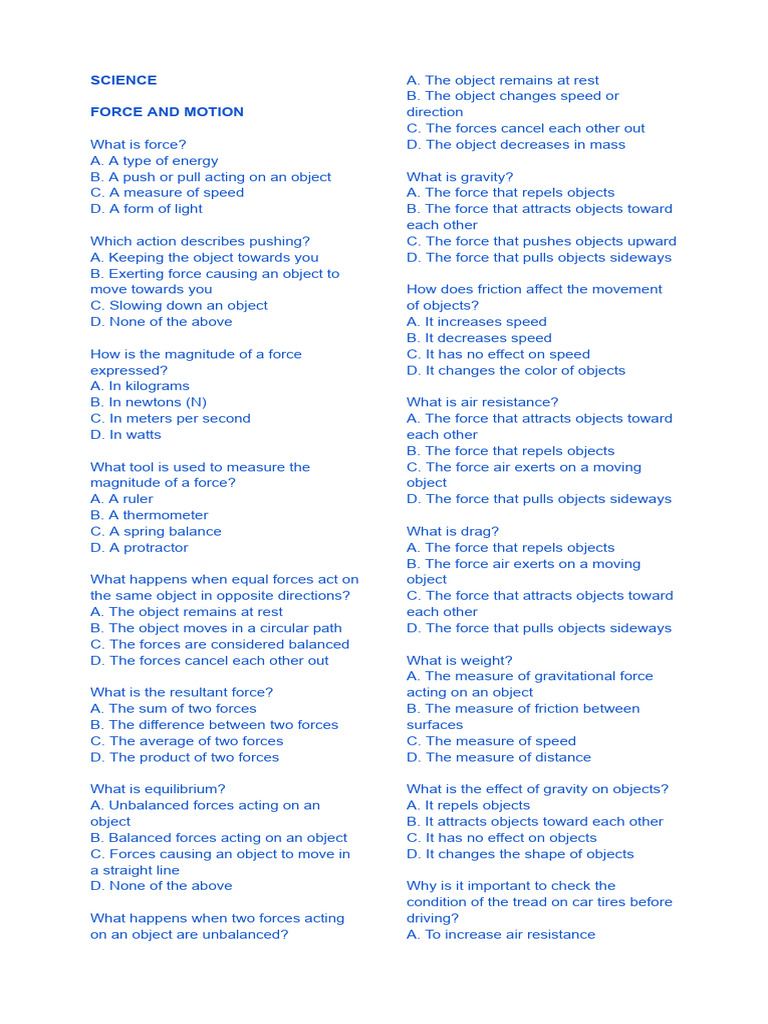Science Basics for Students | PDF | Force | Potential Energy
