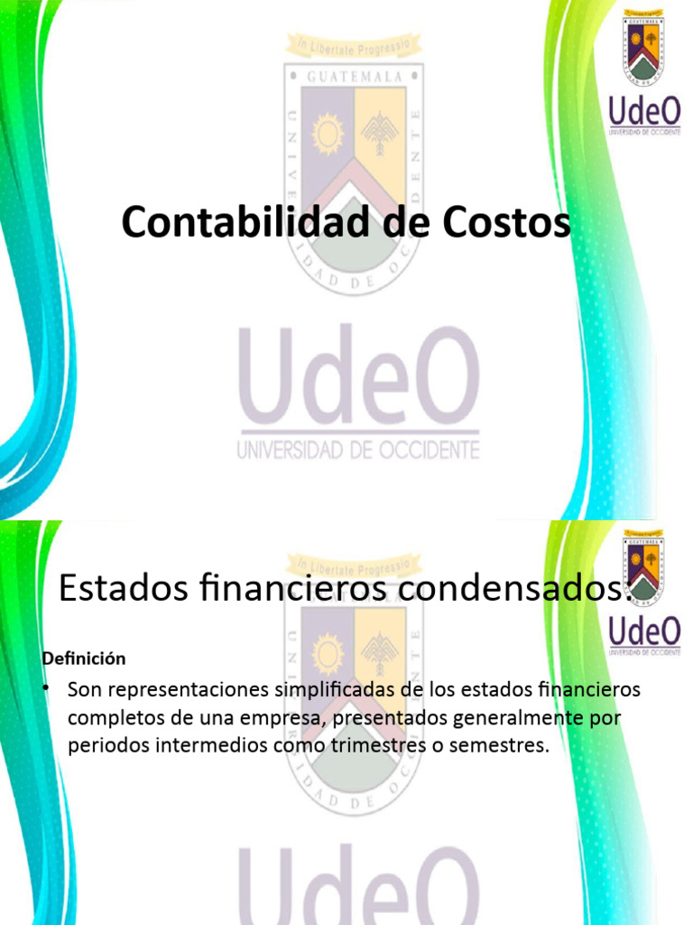 Contabilidad de Costos y Estados Financieros | PDF | Estado de ...