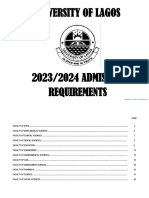 UNILAG Specific Admission Requirements 2023 2024