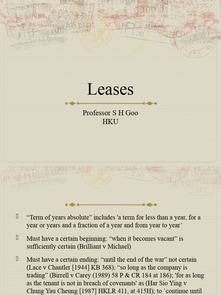 Leases 1 | PDF | Leasehold Estate | Lease