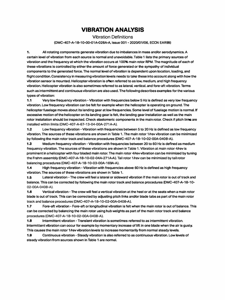 Vibration Analysis | PDF | Helicopter | Frequency