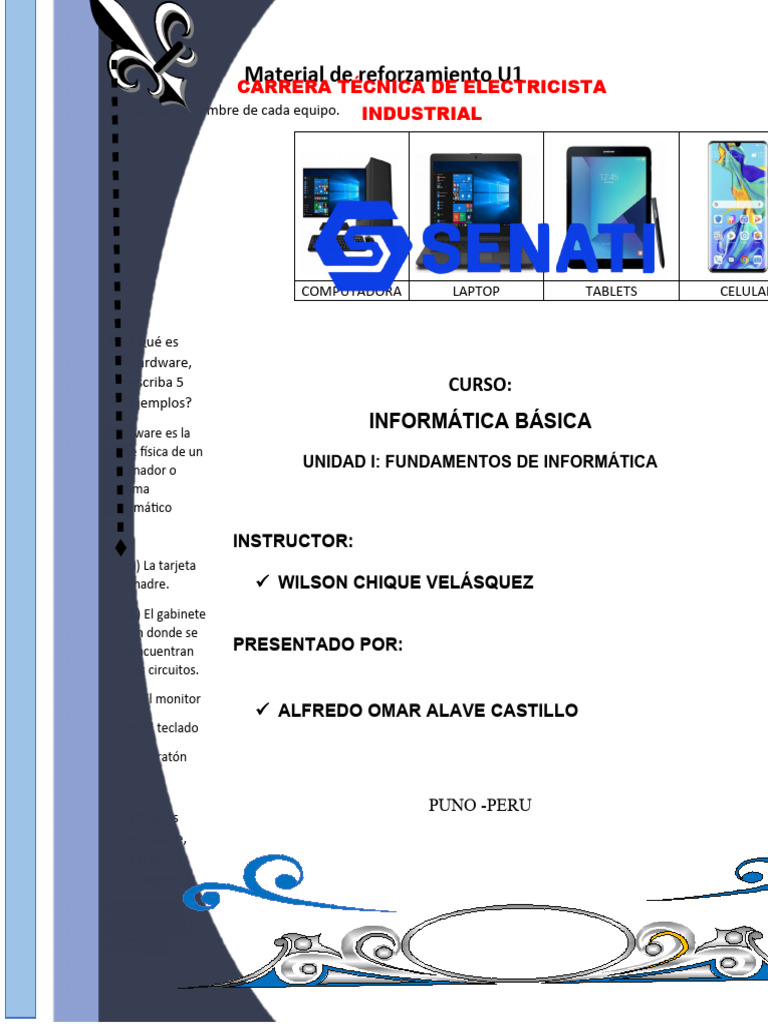 Sinu 142 Unidad01 Material Reforzamientodocx PR | PDF | Hardware de la ...