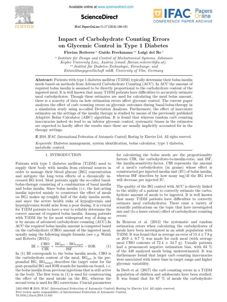 Carbohydrate Counting And Glucose Variability preview