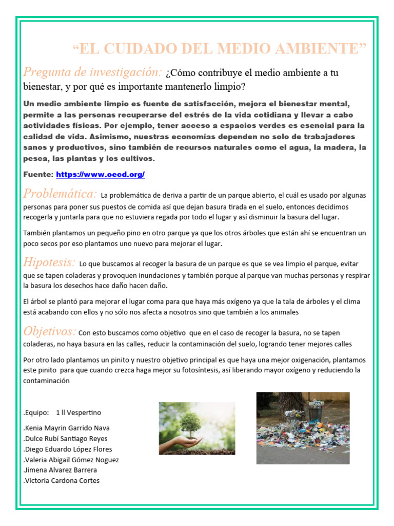 Cuidado del Medio Ambiente y Bienestar | PDF