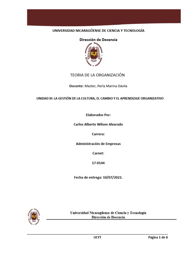 Gestión del Cambio y Aprendizaje Organizacional | PDF | Business ...