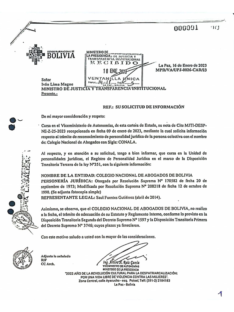 Expediente - Revocatoria de La Personería Jurídica Del Colegio Nacional ...